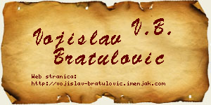 Vojislav Bratulović vizit kartica